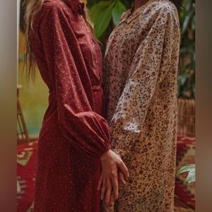 Christy Dawn The Selma Dress Size XS Thulian Ditsy Red Floral Long Sleeve Maxi